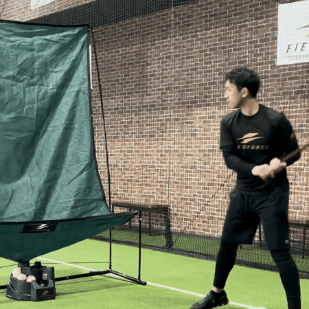 Auto-Return Set for Hard Balls │ Baseball Toss Machine & Net Set
